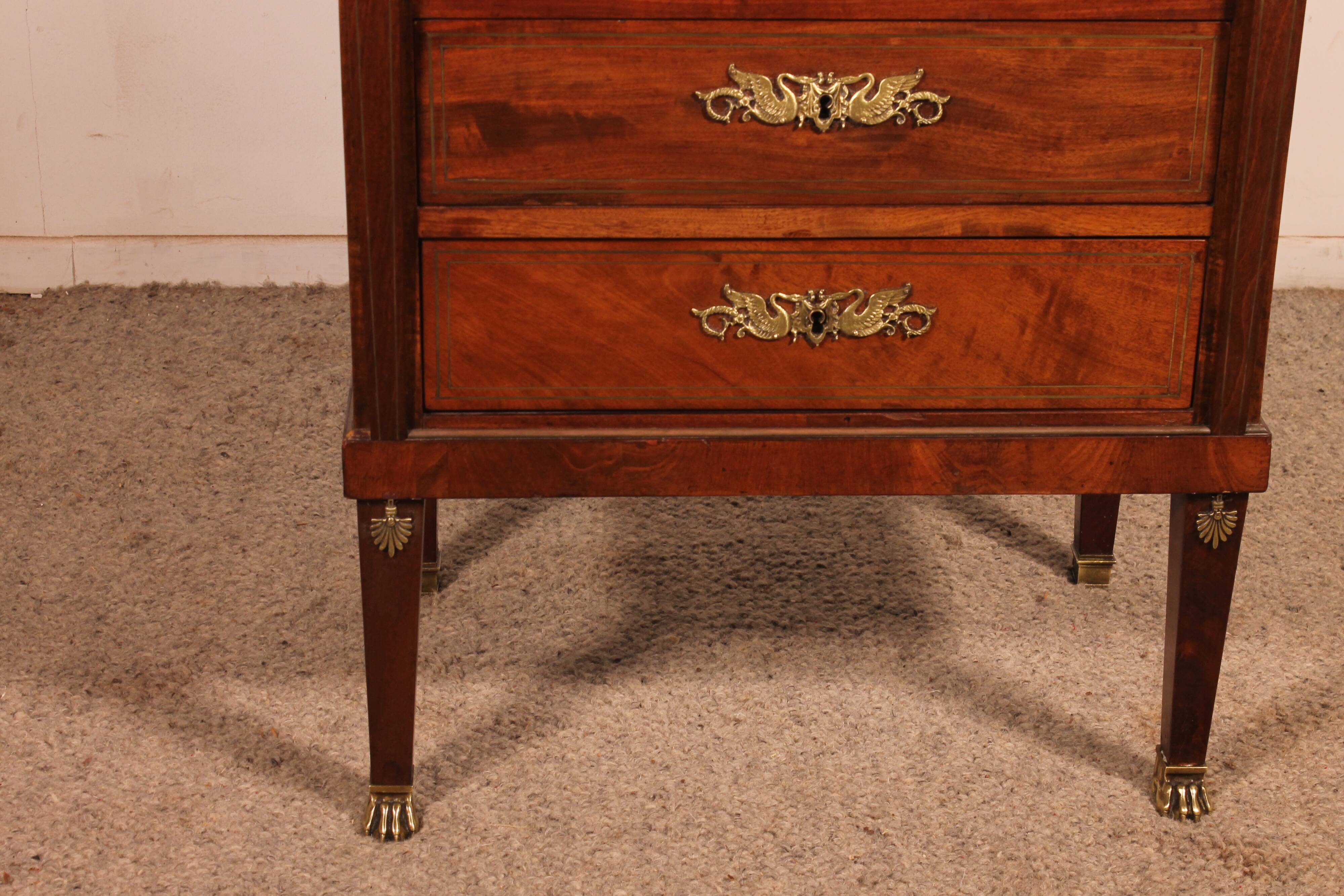 small jump commode in mahogany in Empire style