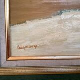 Marine painting by Pierre Van Grevelinge, oil on canvas, signed.