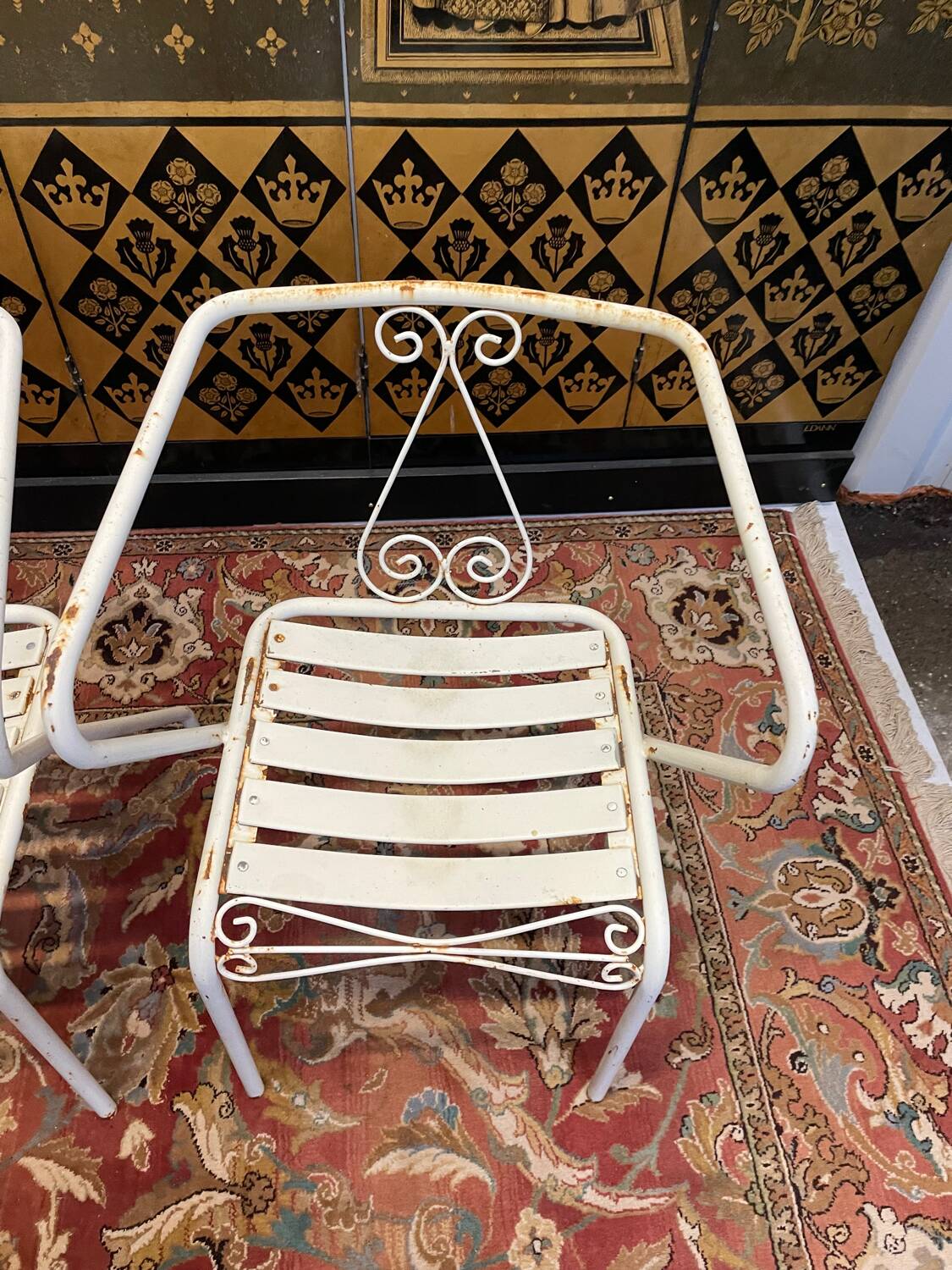 Suite of 4 garden armchairs
