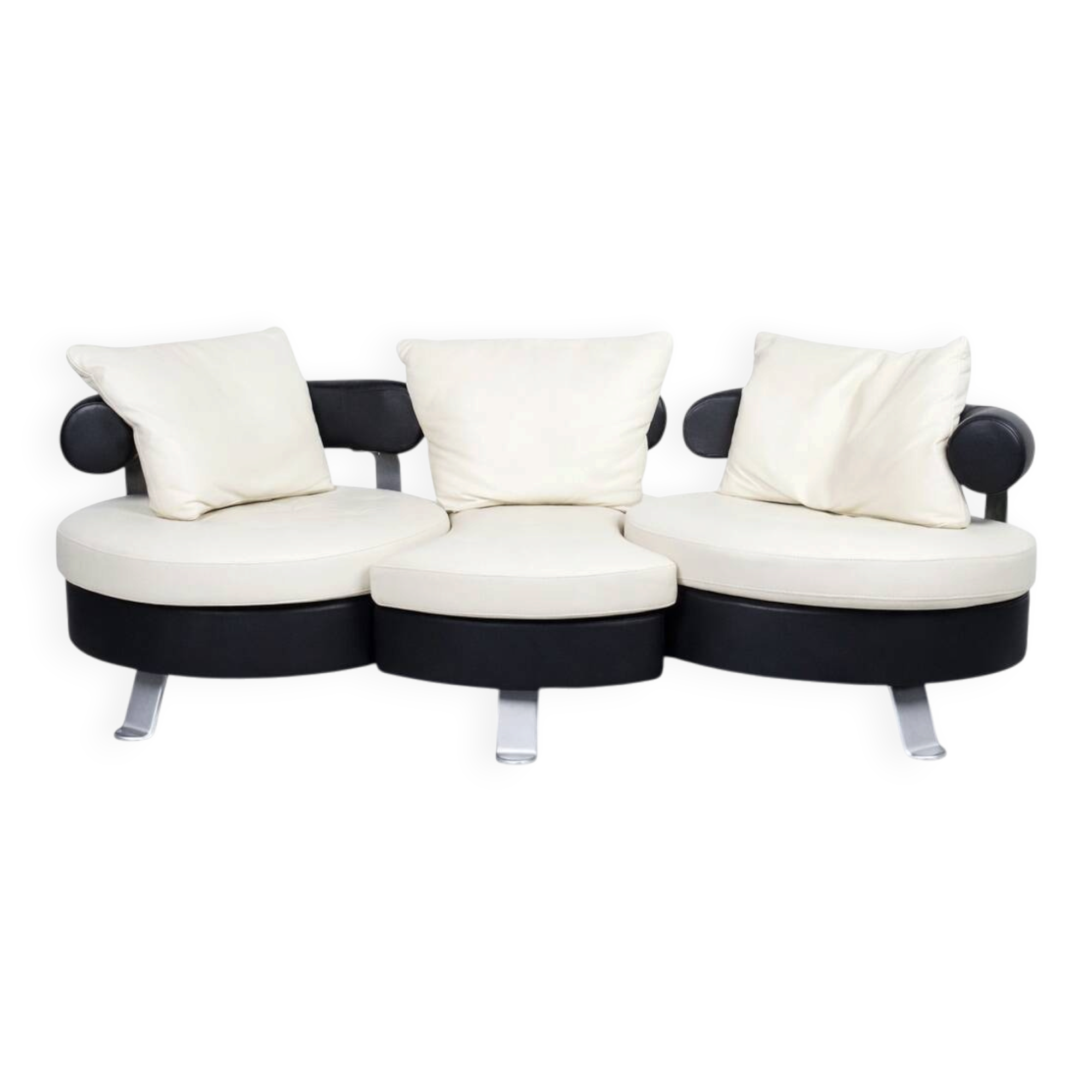 Mario Spinelli for Formenti — 3-Seater Leather Sofa — Italy, 1980s