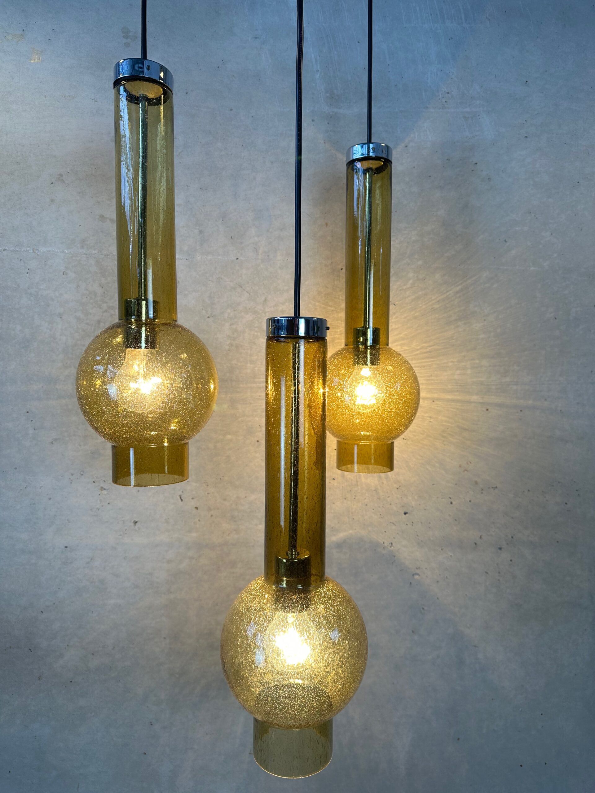 3x Staff Leuchten vintage pendant lamps