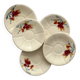5 vintage floral earthenware coffee saucers from Digoin Sarreguemines 9225