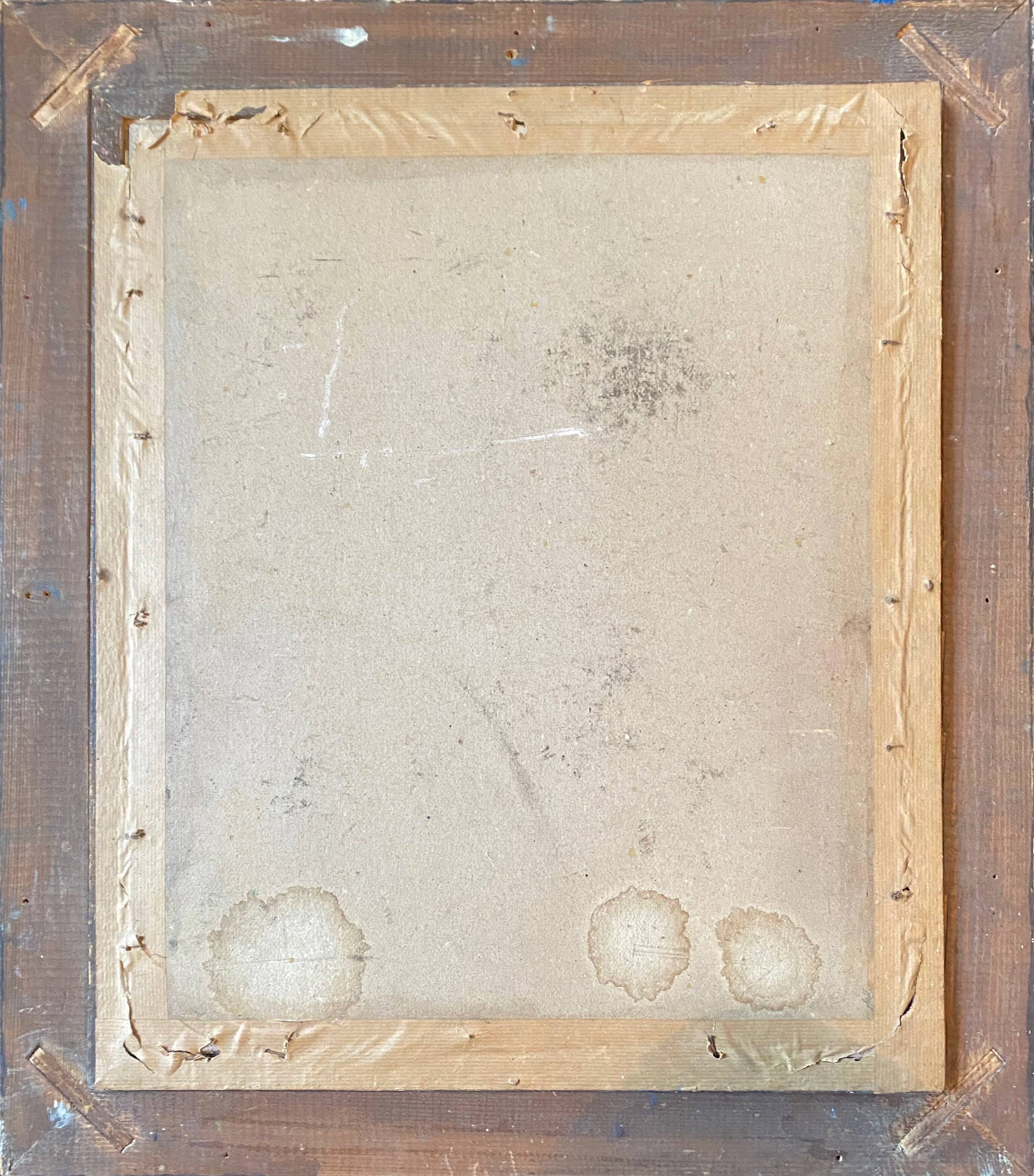 Painting "Young girl with pendant"" Pastel signed J. Macé around 1940 + frame