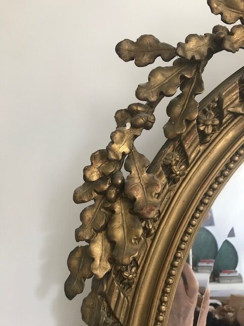 Old Oval Mirror Louis XVI Style