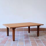 Scandinavian coffee table in ribbed wood
