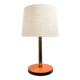 Mid-century modern leather and brass table lamp