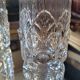 Pair of thick pressed glass art deco vases