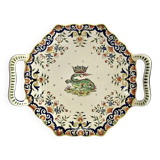 Ancien plat coupe à fruits  Desvres Rouen modèle Blois François 1er