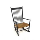 Vintage J16 rocking chair in beech by Hans Wegner for Möbler FD B, Denmark 1960s