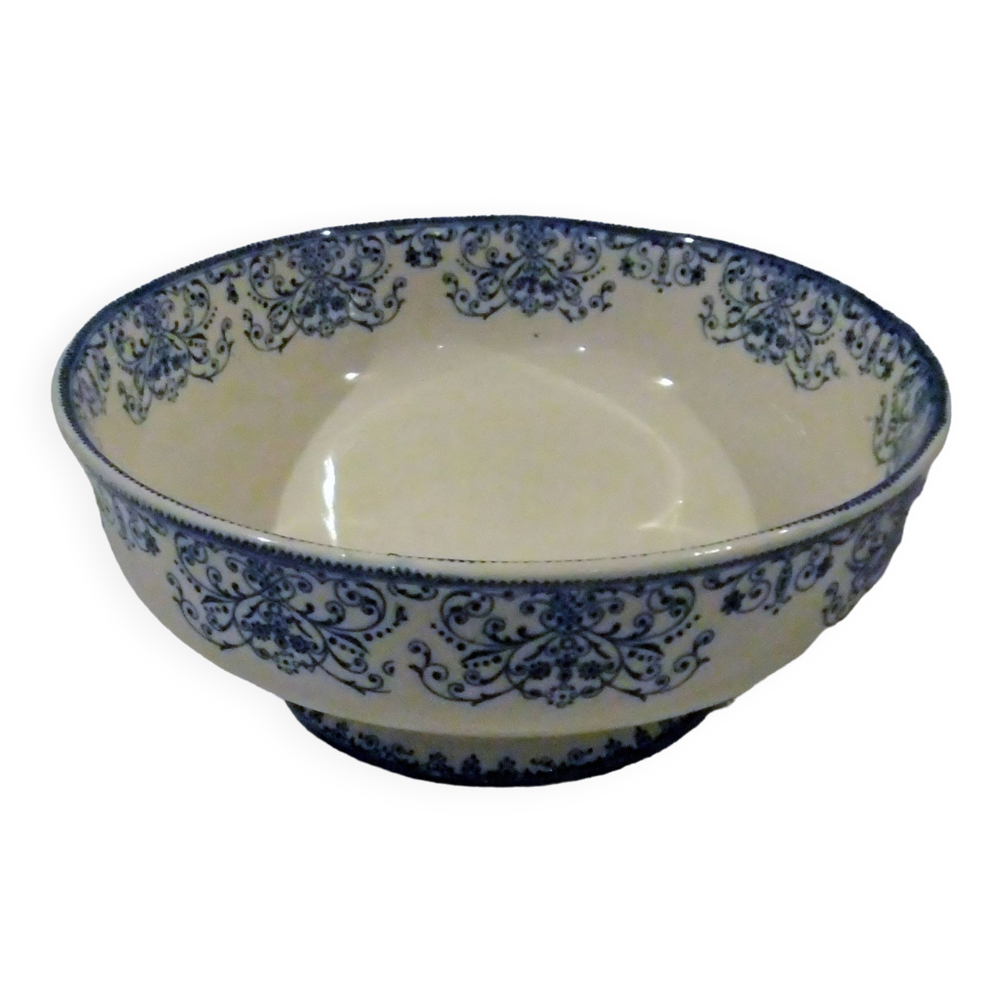 Old salad bowl Boulenger Choisy Le Roi earthenware art Moustiers