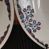 4 earthenware dinner plates OKAN model from Longchamp TERRE DE FER