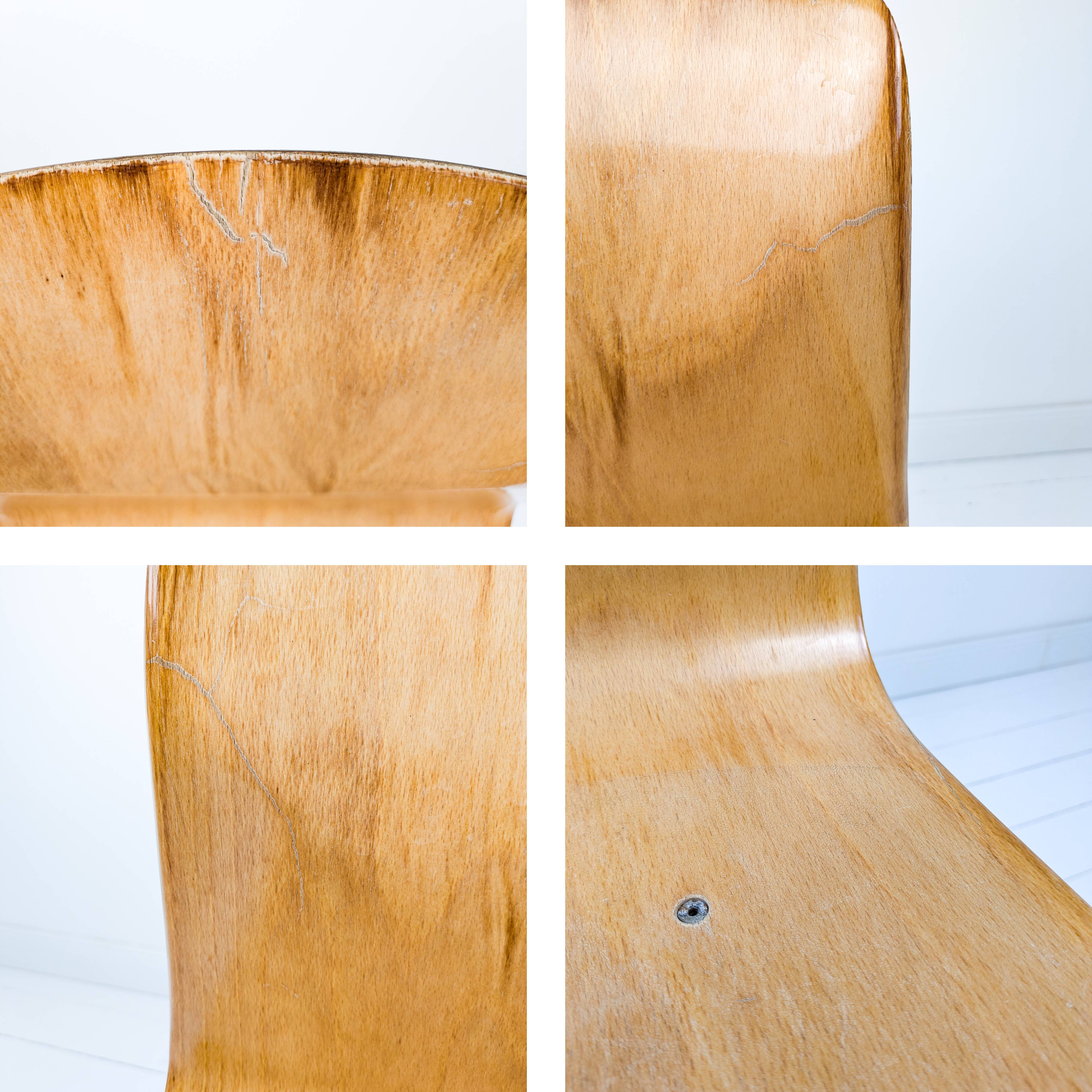 Chaise de bureau vintage industriel – coque Pagholz, métal, design allemand