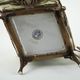 Art Nouveau platter with ceramic insert in ornamental metal frame, European craftsmanship