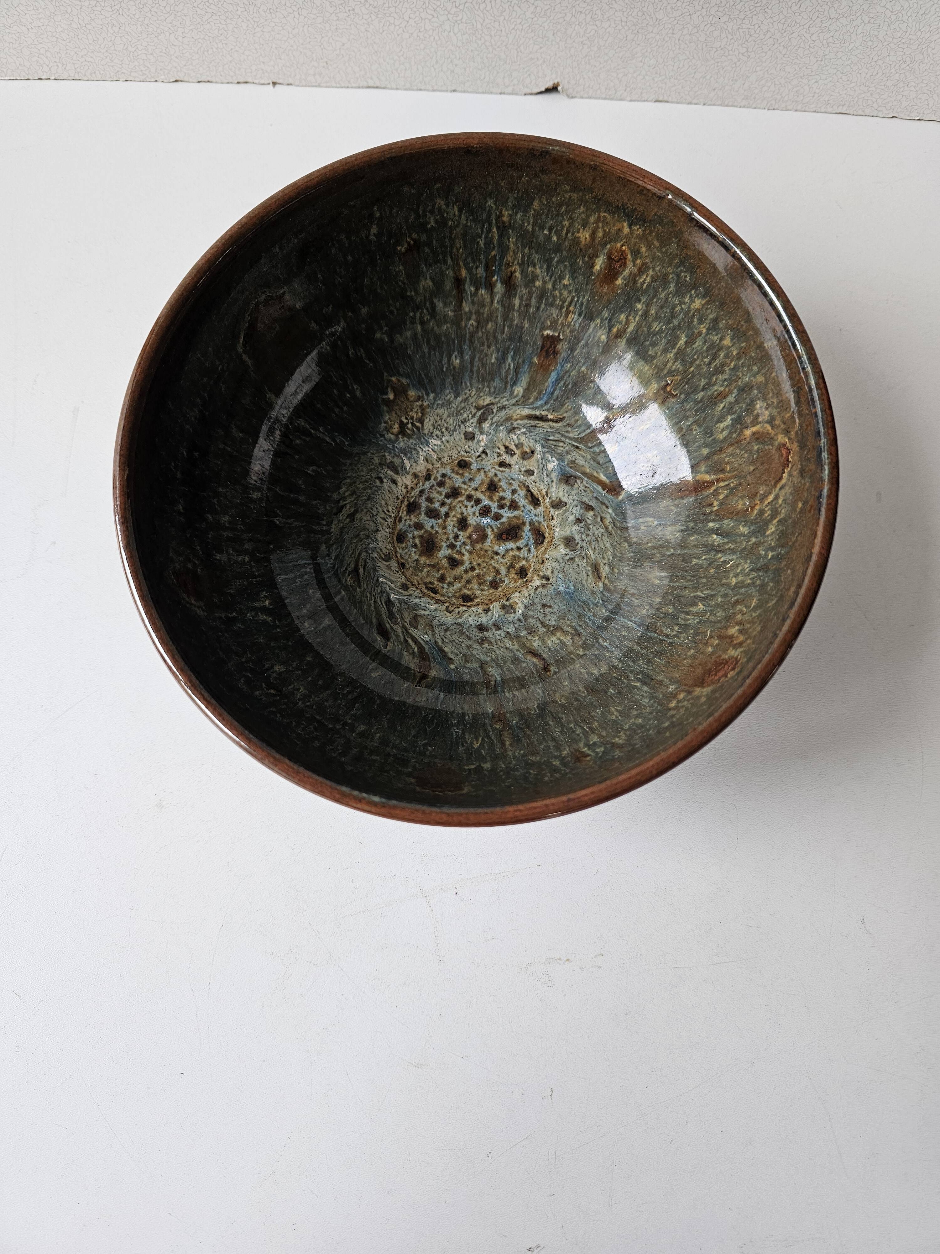 Salad bowl - Glazed ceramic bowl Signed Alésia