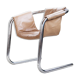 Vecta Zermatt chrome armchair in beige leather, 1970s