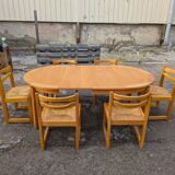 Dining table in elm from 1980