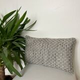 Bi-sided cushion beige black white pattern