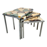 Vintage marble mimiset nesting tables side table 'Onyx stones'