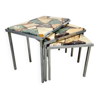 Tables d’appoints en marbre vintage 'Onyx stones'