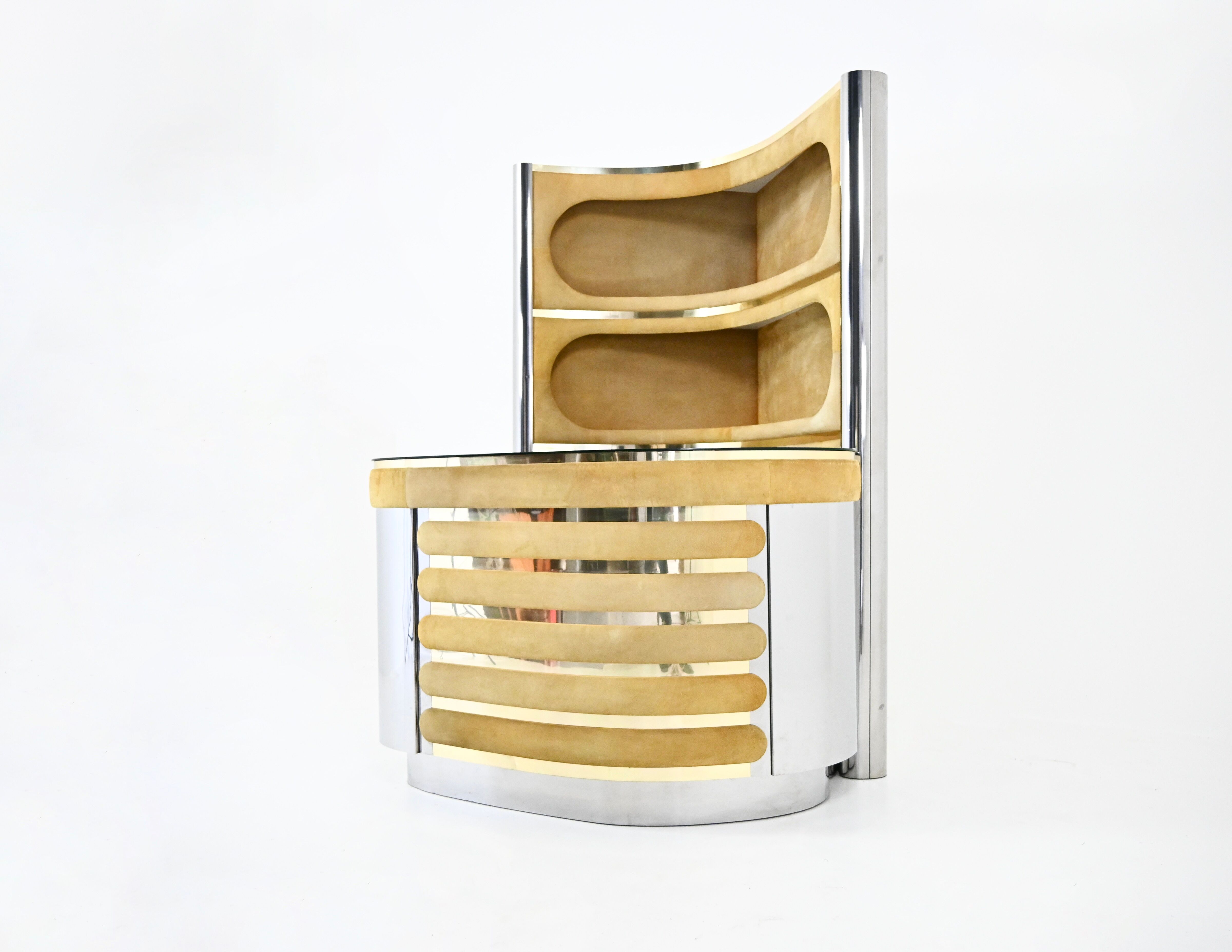 Bar set attributed to Willy Rizzo, 1970s.