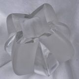 Polylobed crystal vase, partly satin-finished, art glass vintage design, 70s