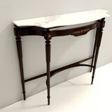 Ebonized Beech Console Table with Portuguese Pink Marble Top, Italy