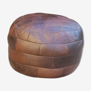 Leather pouf De Sede 1970