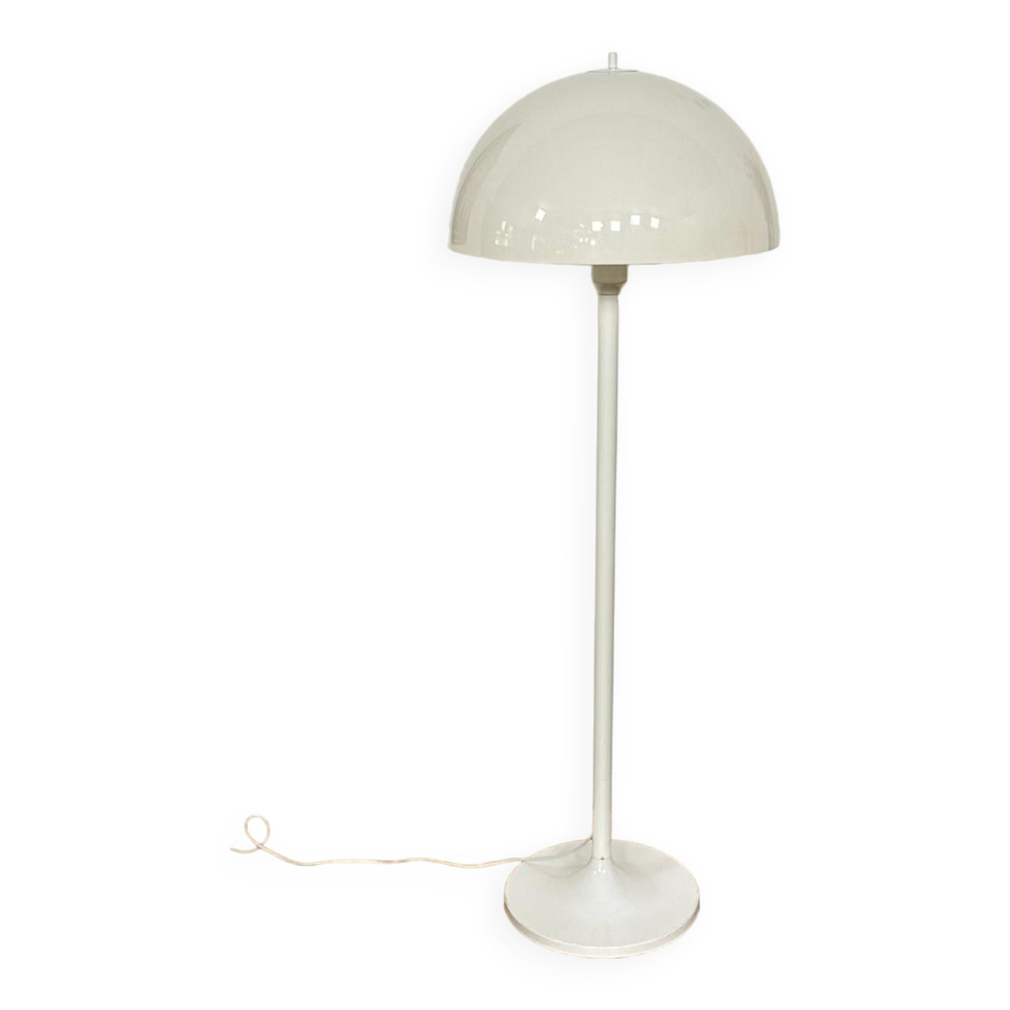 Lampe vintage blanche pied tulipe par Knud Christensen