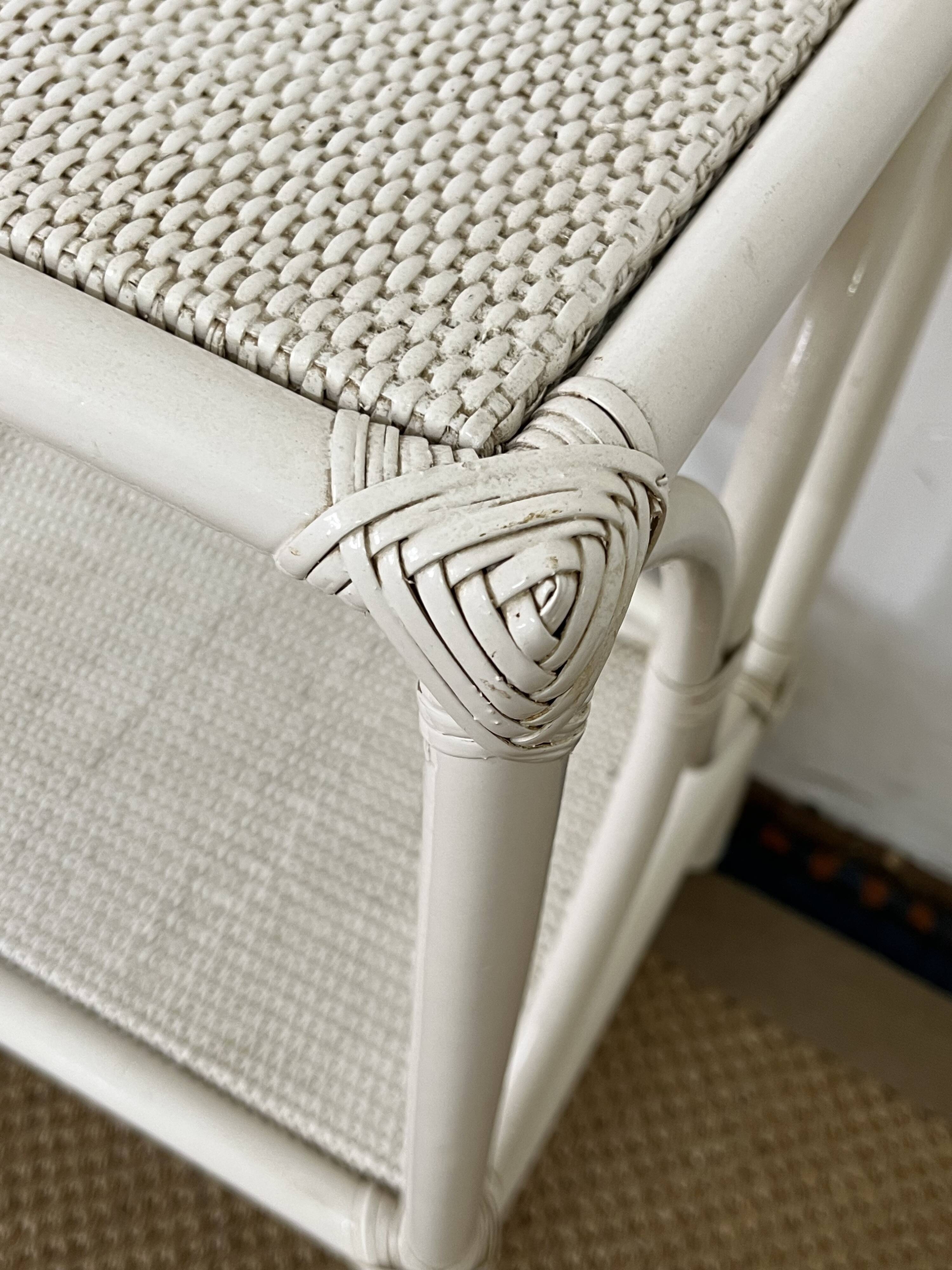 Vintage rattan side table / bedside table