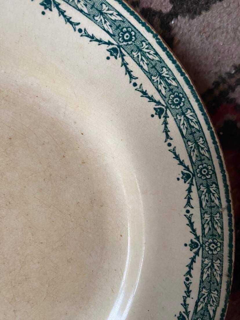 6 flat plates old floral assorted