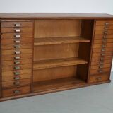 Vintage Dutch Oak Apothecary Sideboard / Filing Cabinet, 1950s
