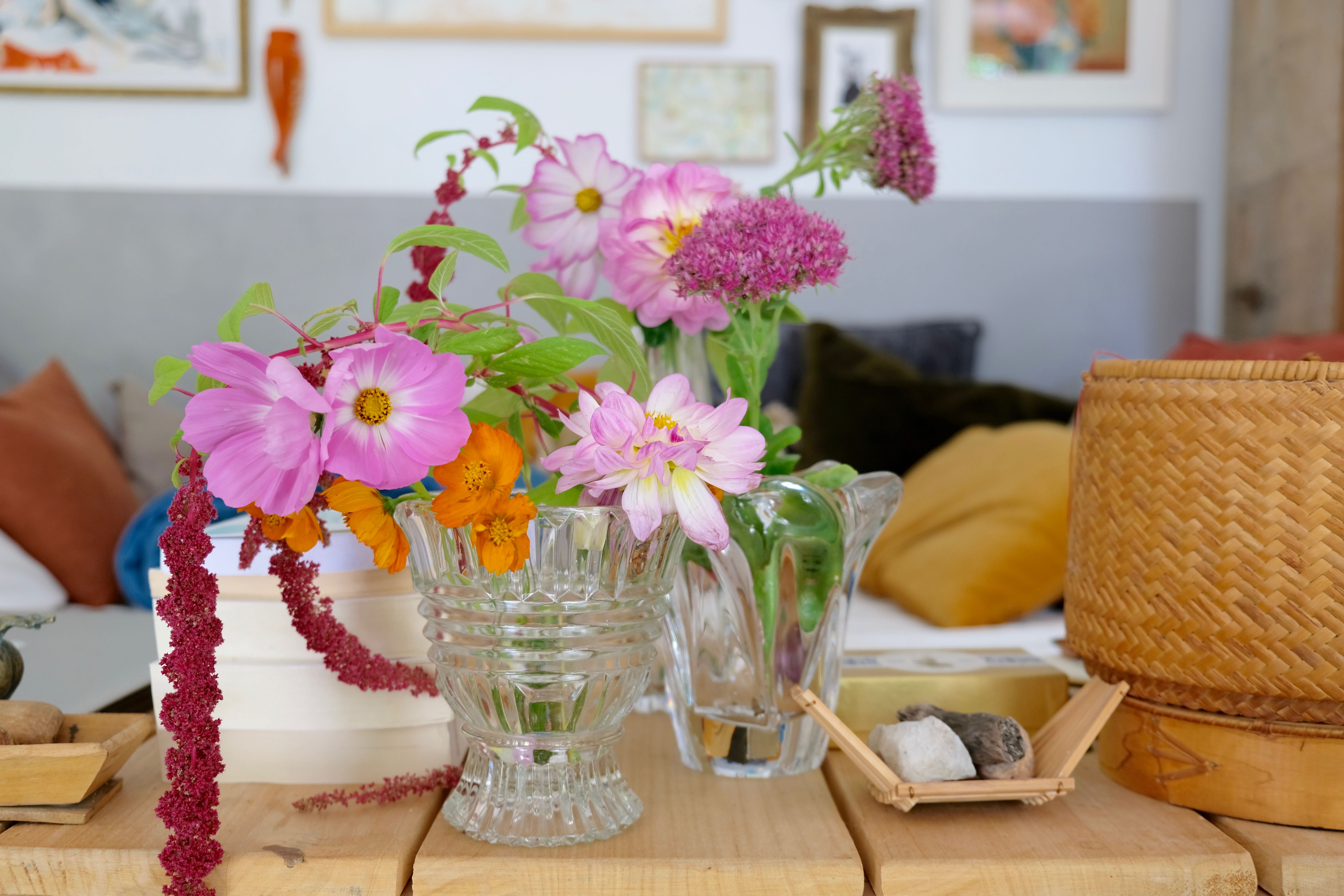 Carved crystal vase from the 50s