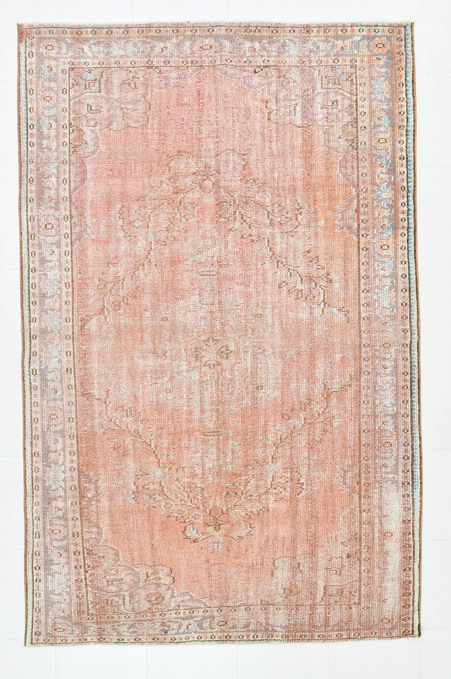 Tapis Oushak Rose Vintage, Tapis Turc Vieilli, 171x267 Cm
