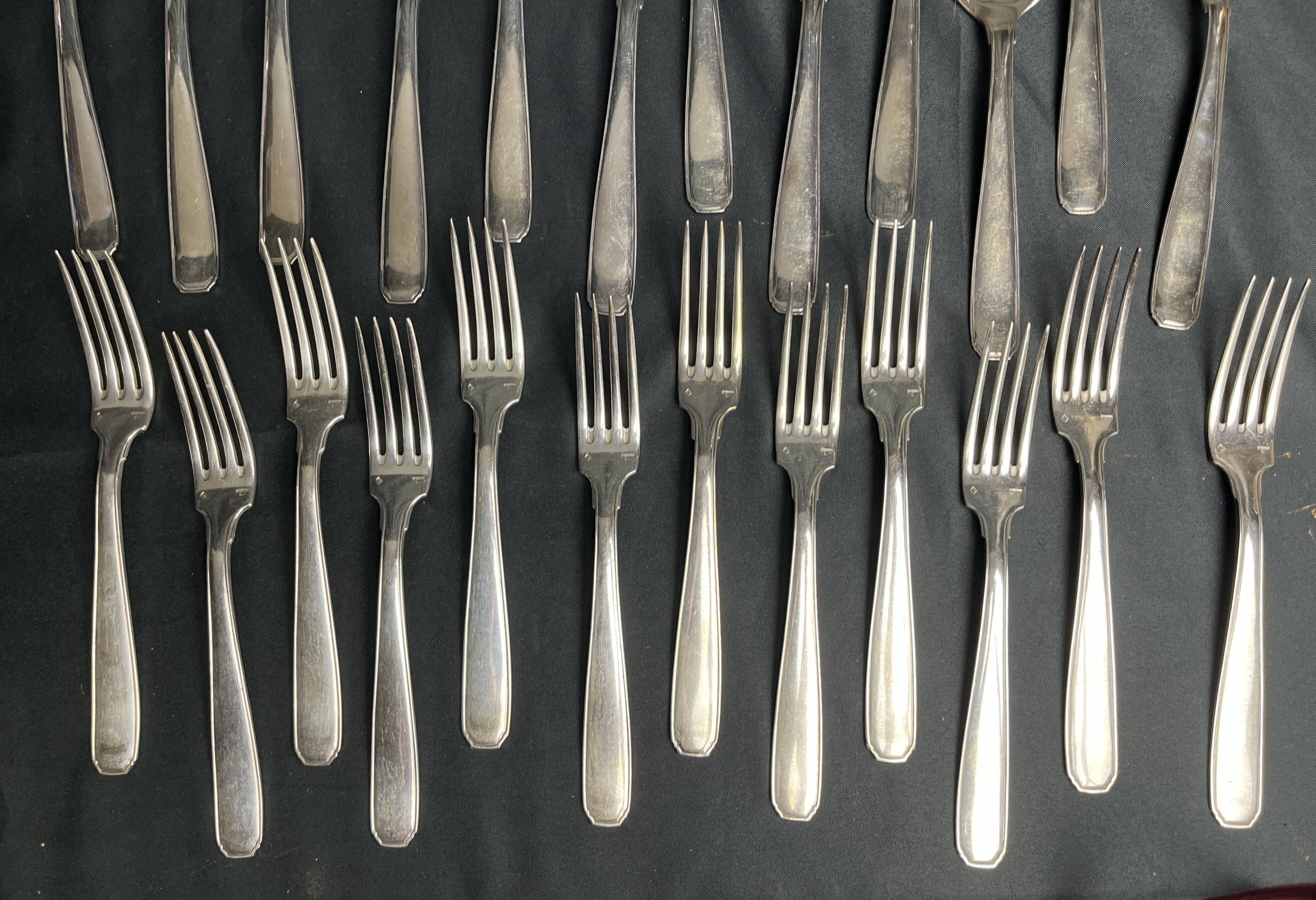 Tableware, silver-plated cutlery Argenta hallmark around 1970