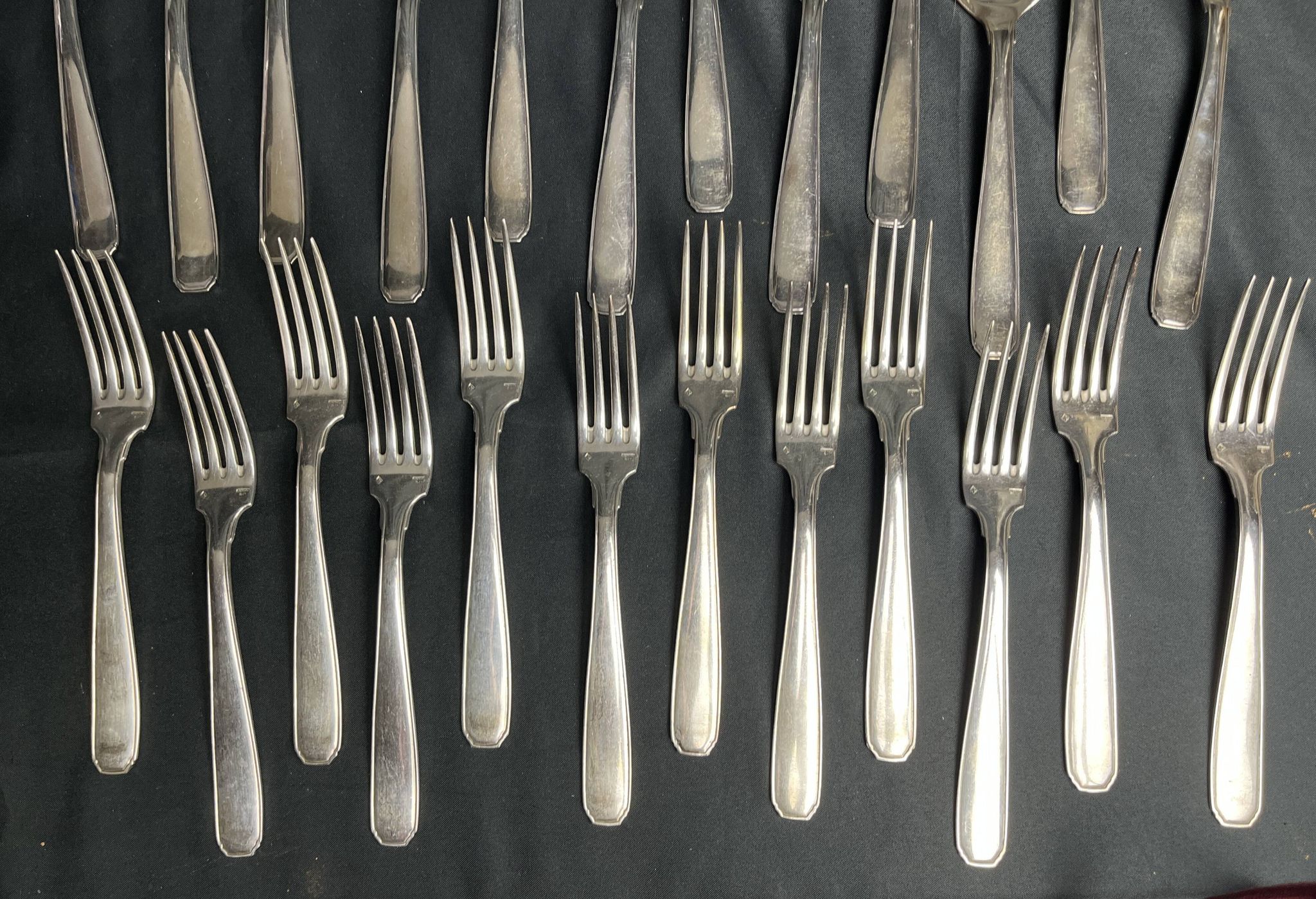 Tableware, silver-plated cutlery Argenta hallmark around 1970