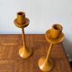 Pair of wooden candlesticks