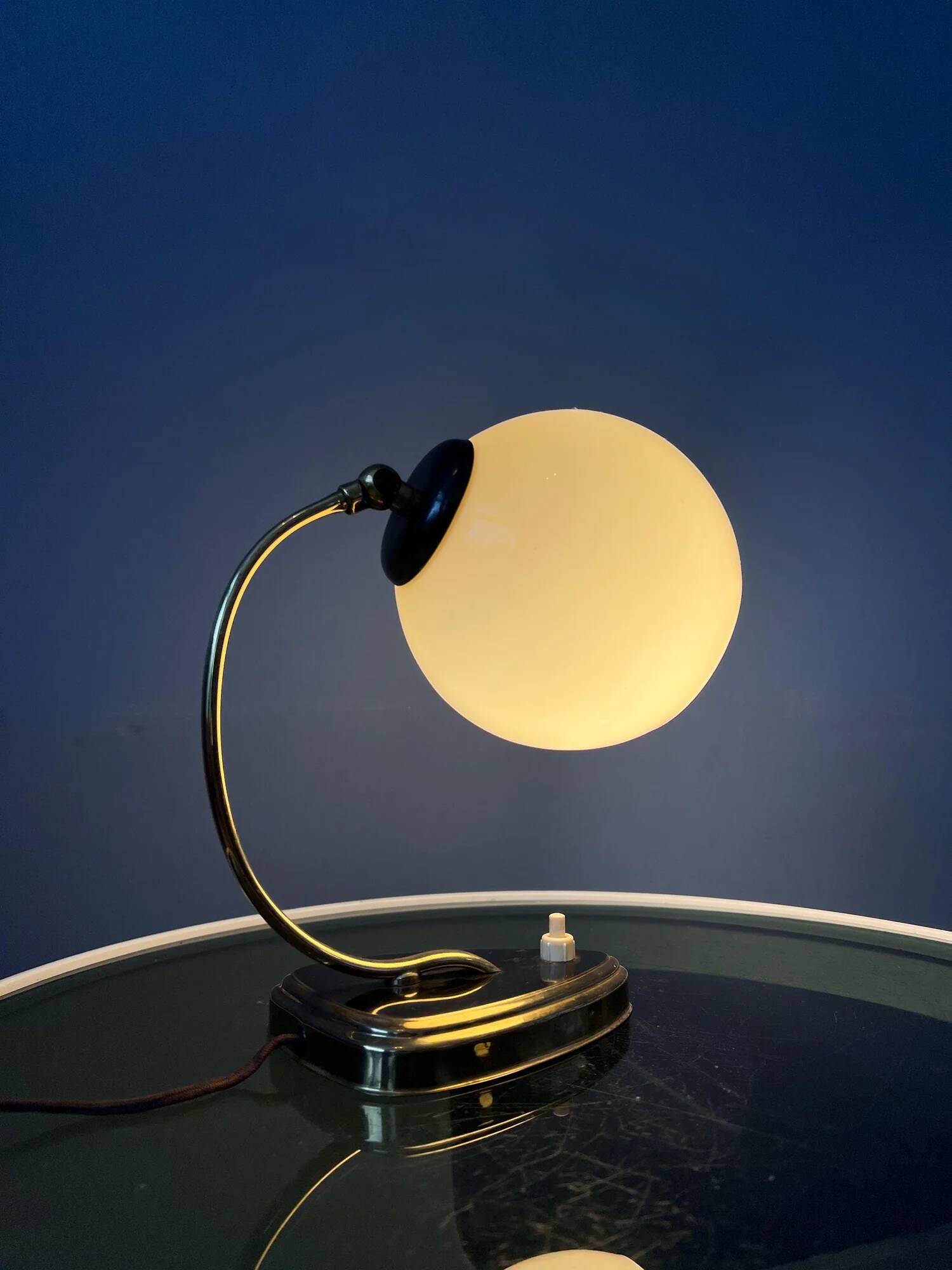 Mid-century art deco style opaline glass wall sconce or desk lamp