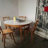 Vintage round table wood and formica