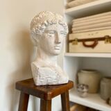 Whitewashed concrete bust - reproduction, detail of Michelangelo's "The Dying Slave"