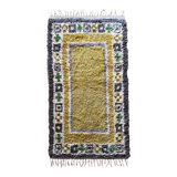 Mid-century Modern High Pile, Yellow, White, Green & Grey Rya Rug, Sweden, 1960s