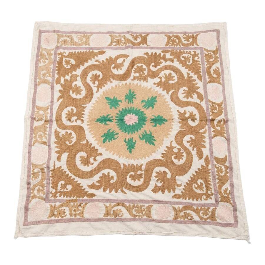 Vintage hand-embroidered tablecloth 128x135 cm