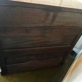 19th-century walnut and marble toilet commode in Louis Philippe style