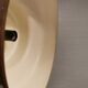 Large chocolate brown industrial-style hanging lamp, in lightweight metal.