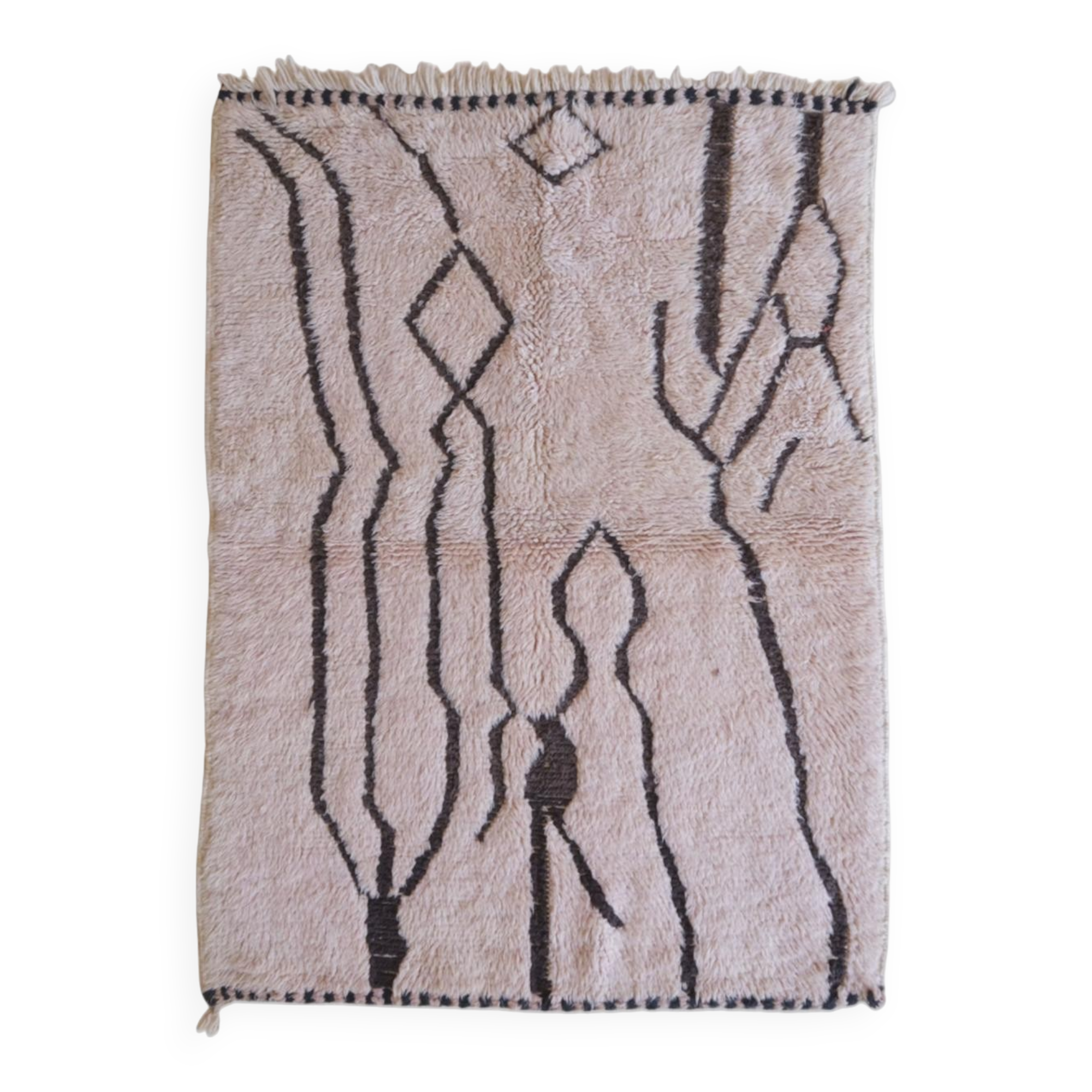 Pale Pink Berber Rug - 173 x 116 cm