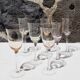 Set de 7 verres à vin en verre coloré