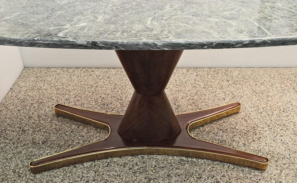 Table in rosewood and marble by Vittorio Dassi for Mobili Moderni Lissone, 1950