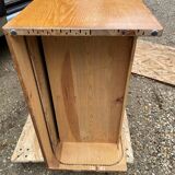 Double column curtained filing cabinet in oak, 1960
