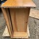 Double column curtained filing cabinet in oak, 1960