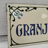 Enameled villa plaque