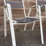 Set of 8 vintage terrace garden chairs 1970